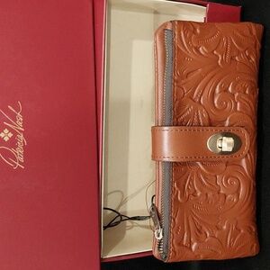 Patricia Nash Floral Embossed  Leather Wallet